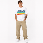 Men's Jesus King Retro Graphic T-Shirt Vintage Christian Faith Tee
