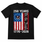 250 Years American Flag USA 250th Anniversary Patriotic 4th of July T-Shirt