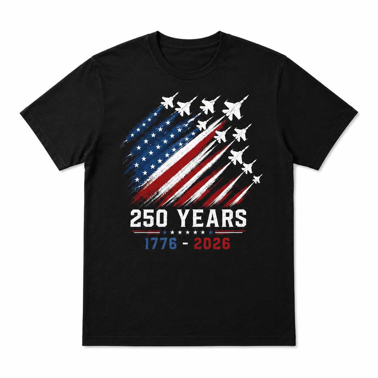 USA 250th Anniversary Jet Fighter Patriotic 1776-2026 Freedom T-Shirt