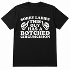 Funny Botched Circumcision Graphic T-Shirt Adult Humor Tee for Men