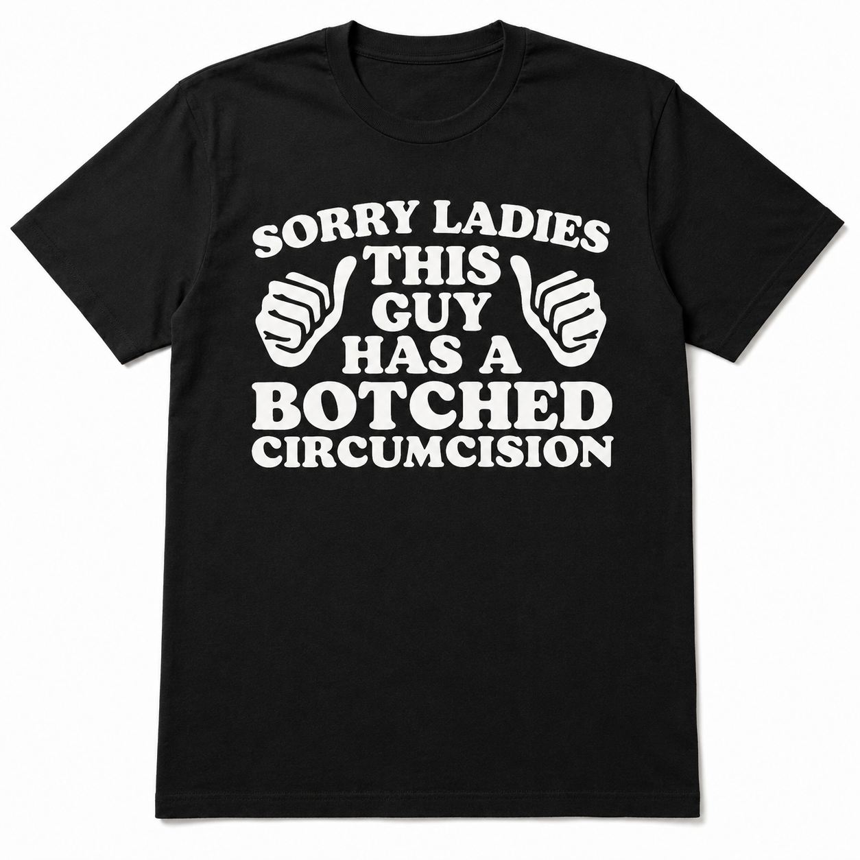 Funny Botched Circumcision Graphic T-Shirt Adult Humor Tee for Men
