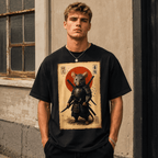 Vintage Japanese Samurai Rat Warrior Graphic T-Shirt Anime Art Tee