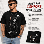 Cute Grim Reaper Skull Gothic Dark Humor Biker Graphic Men's T-Shirt