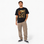 Floral Skull Retro Checkered Gothic Halloween Graphic Men's T-Shirt