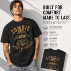 Zombie What's In Your Head Skull Undead Horror Halloween Graphic Men's T-Shirt