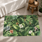 Tropical Jungle Kitchen Mat Quick Dry Super Absorbent Non Slip Botanical Decor