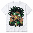Money Drip Hip Hop Cartoon Rapper Dollar Style Graphic Men's T-Shirt