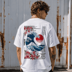 Tokyo Great Wave Off Kanagawa T-Shirt Japanese Art Sakura Graphic Tee