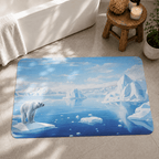 Polar Bear Arctic Floor Mat Quick Dry Super Absorbent Non Slip Winter Decor