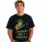 Jeremiah Was a Bullfrog Funny Frog Guitar Graphic T-Shirt for Men