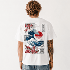 Tokyo Great Wave Off Kanagawa T-Shirt Japanese Art Sakura Graphic Tee