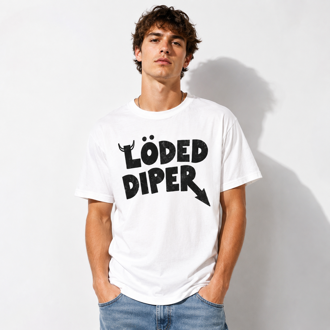 Loded Diper Funny Rock Style Graphic T-Shirt Parody Humor Unisex Tee