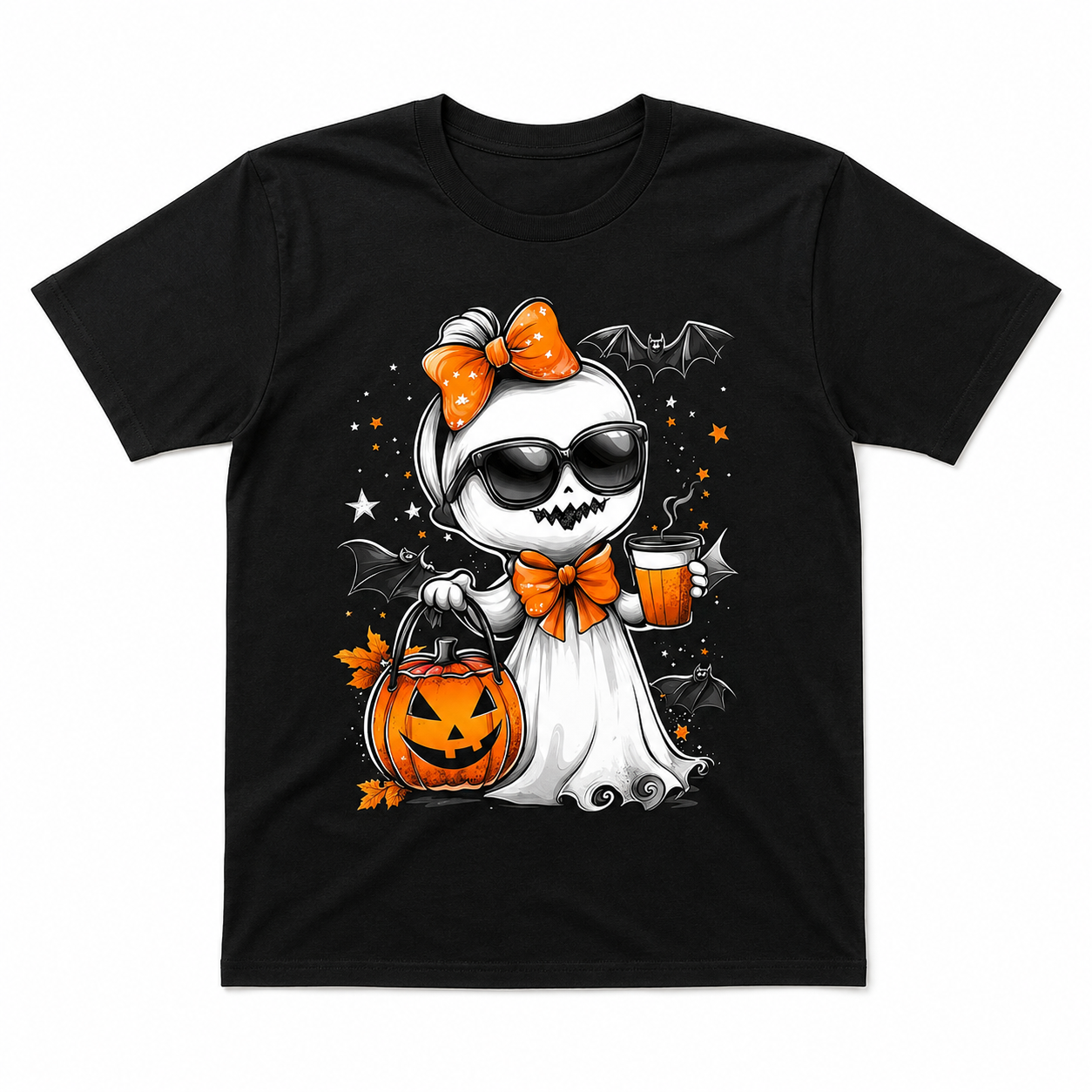 Cute Ghost Pumpkin Halloween Spooky Gothic Funny Graphic Men's T-Shirt