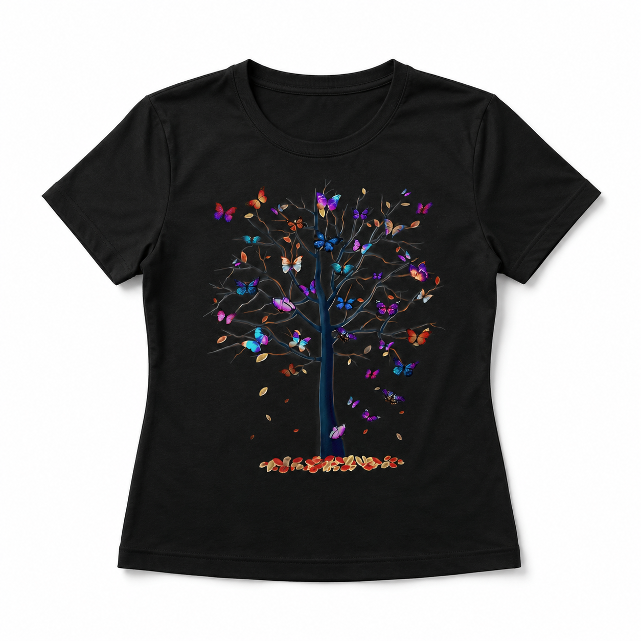 Enchanted Butterfly Tree T-Shirt | Colorful Nature Fantasy Graphic Tee