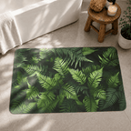 Vibrant Fern Door Mat Quick Dry Super Absorbent Non Slip Botanical Decor