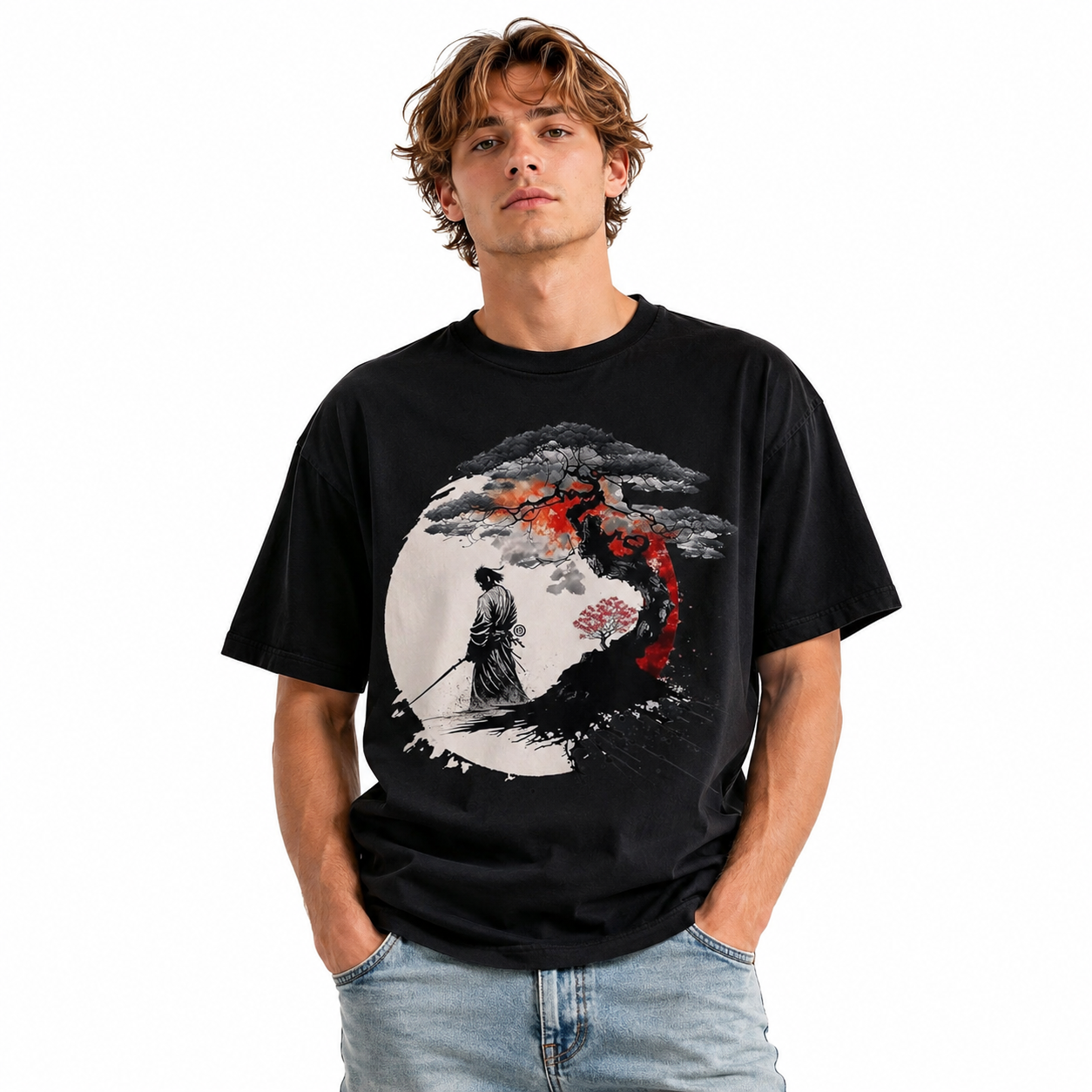 Vintage Japanese Samurai Aikido Bonsai Warrior Graphic T Shirt Retro Tee