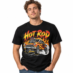 Hot Rod Classic Muscle Car Flames Racing Men's Graphic T-Shirt
