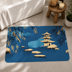 Japanese Pagoda Entryway Mat Quick Dry Super Absorbent Non Slip Zen Lakeside