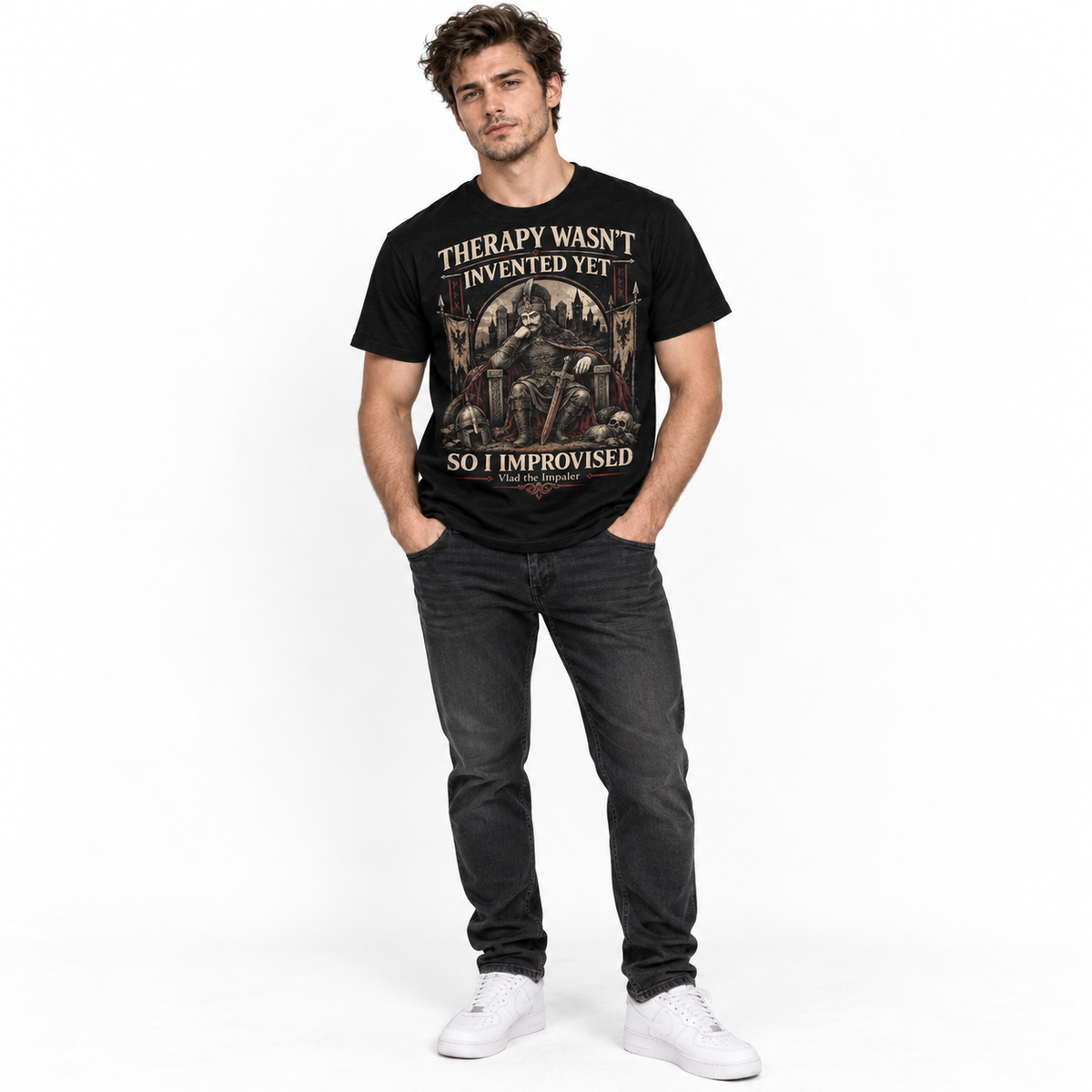 Vlad the Impaler Therapy Wasn't Invented Yet Men's Graphic T-Shirt