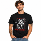 Funny Killer Cat Hockey Mask Meow Halloween Horror Graphic Men's T-Shirt