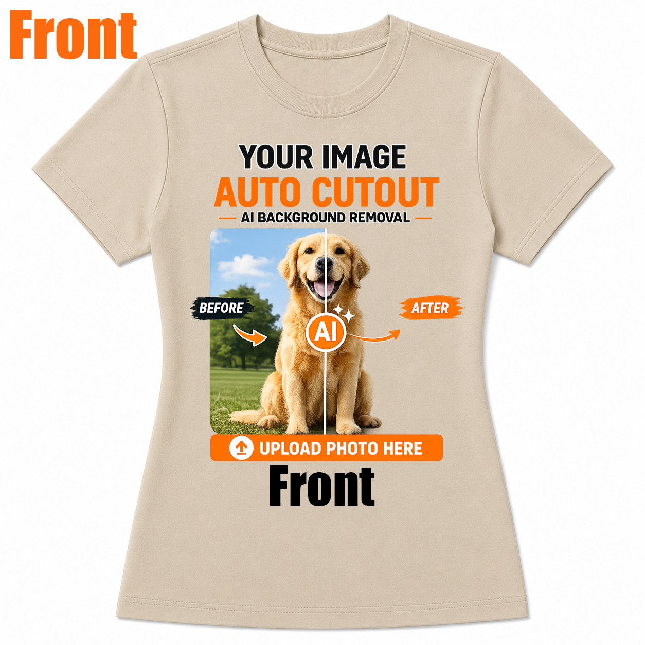AI Background Remove Custom Women T-Shirt – Design Your Own Personalized Shirt