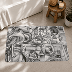Surreal Art Abstract Design Rug, Psychedelic Modern Livingroom Carpet, Cool Bedroom Rug, Bathroom Mat, New Home Gift, Unique Home Decor