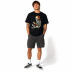 Skeleton Gamer Halloween Gaming Headphones Controller Graphic Men's T-Shirt