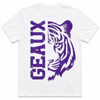 Purple Tiger Graphic T-Shirt Vintage Distressed Sports Fan Tee