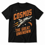 Cosmos The Great Unknown Retro Space Rocket Sci-Fi Men's T-Shirt