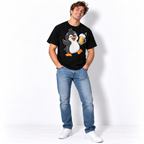 Funny Beer Drinking Penguin Party Men's Graphic T-Shirt