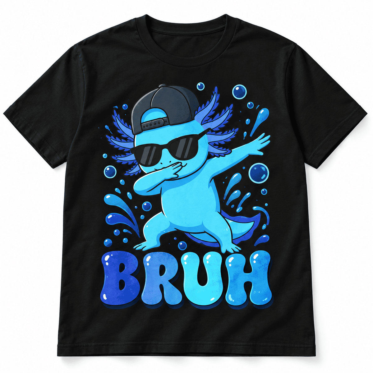 Funny Axolotl Bruh Dab Cartoon Men's Graphic T-Shirt