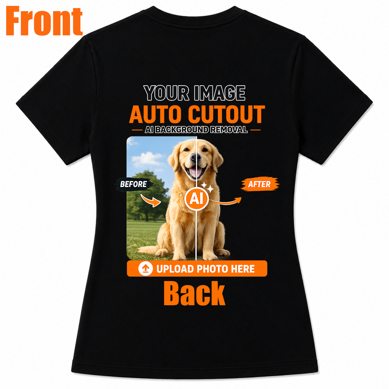 AI Background Remove Custom Women T-Shirt – Design Your Own Personalized Shirt