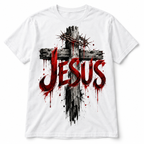 Jesus Cross Crown of Thorns Christian Faith Men's Graphic T-Shirt