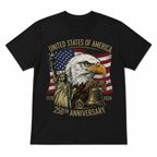 250 Years 1776-2026 Eagle Liberty Bell Patriotic Anniversary Men's T-Shirt