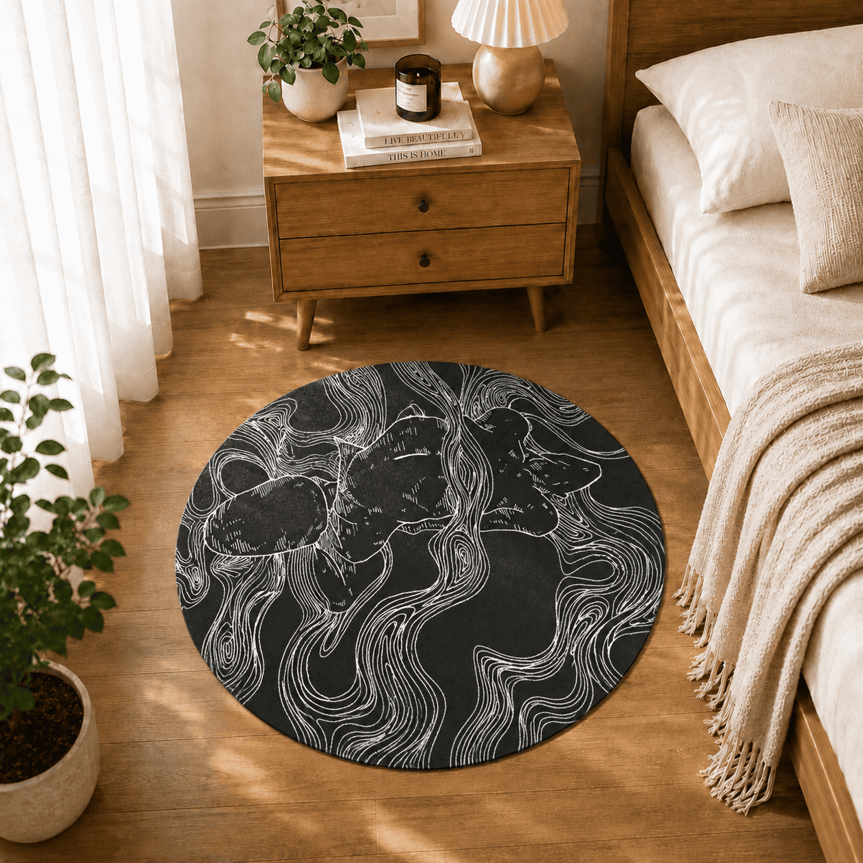 Abstract Women Body Bath Rug Quick Dry Super Absorbent Non Slip Modern Art Decor