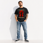 Hello Darkness My Old Friend Black Cat Blood Moon Gothic Men's T-Shirt