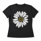 Women Daisy Floral Graphic T-Shirt Summer Flower Casual Crew Neck Tee Top