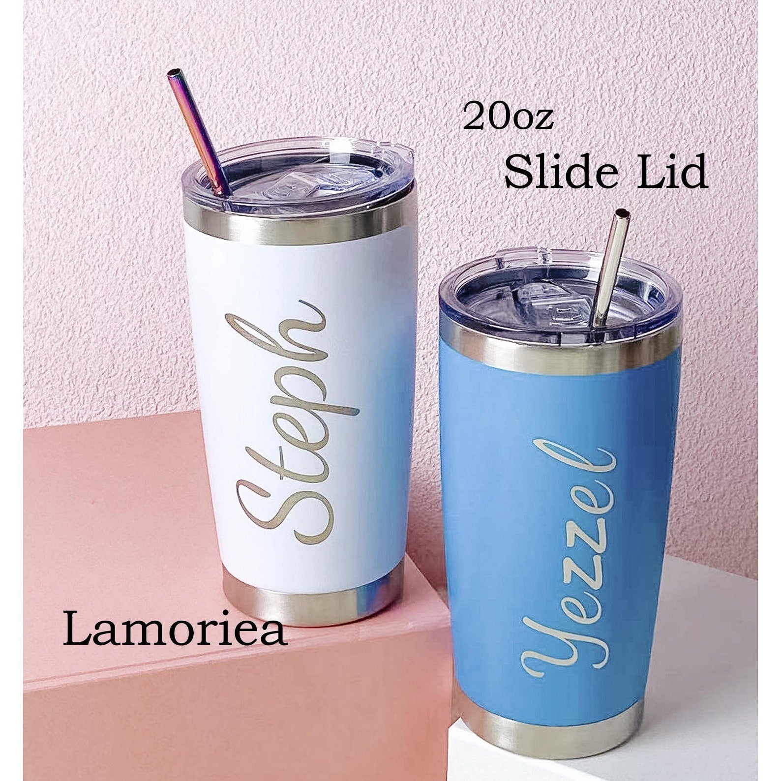 Personalized 20oz Vacation Tumbler, Custom Travel Mug, Laser Engraved Tumbler, Stainless Steel Mug, Insulated Tumbler, Beach Tumbler