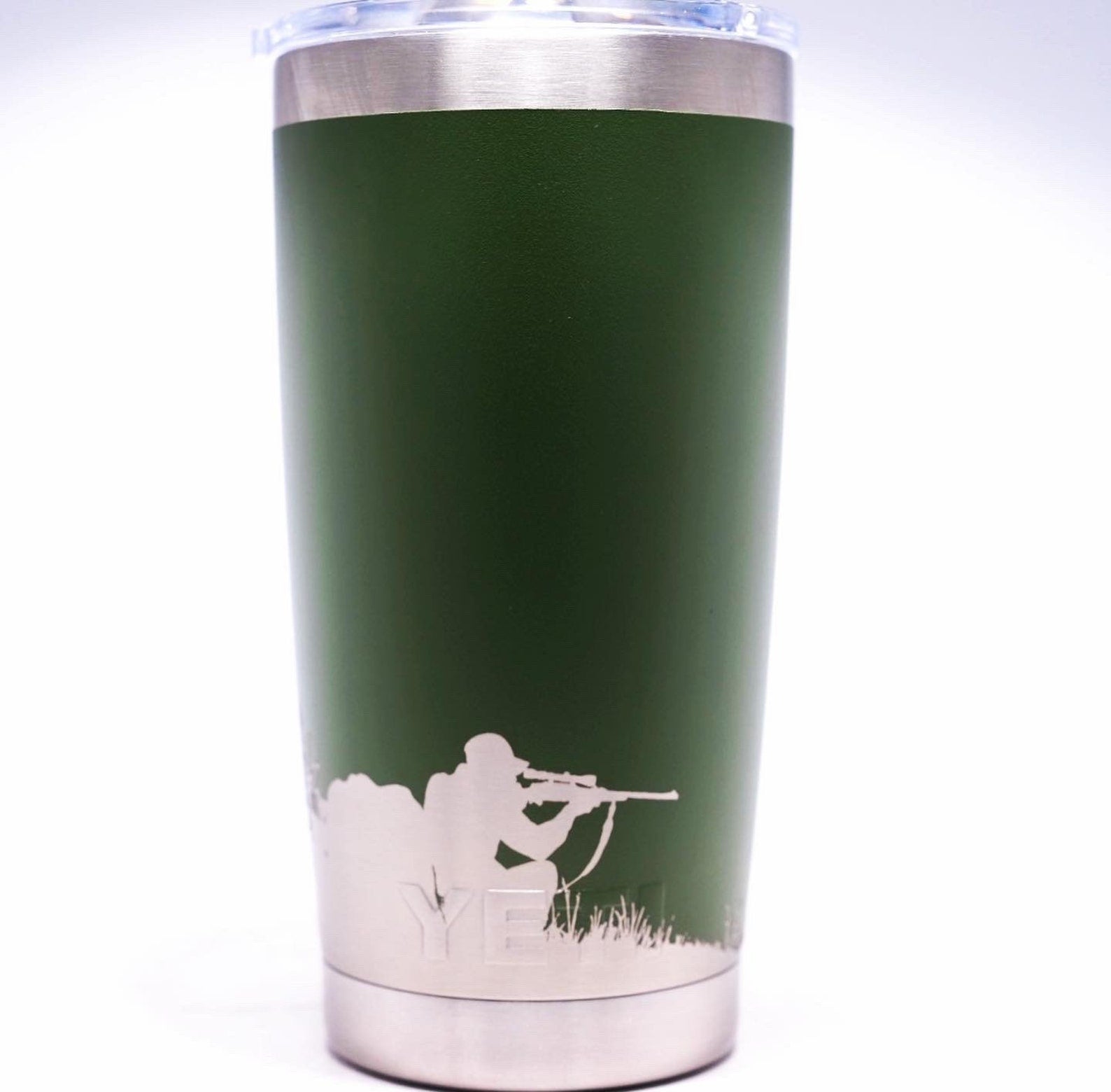 20oz - 360 elk hunt design laser engraved on a Yeti tumbler. Dishwasher safe.... These are NOT sticker’s or vinyl decals!