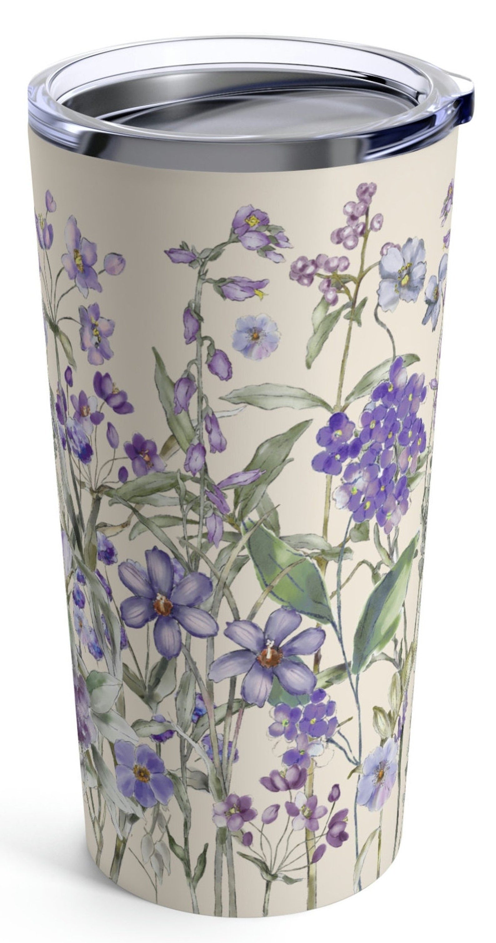 Vintage Pressed Wildflower Tumbler: Boho Cottagecore Travel Cup