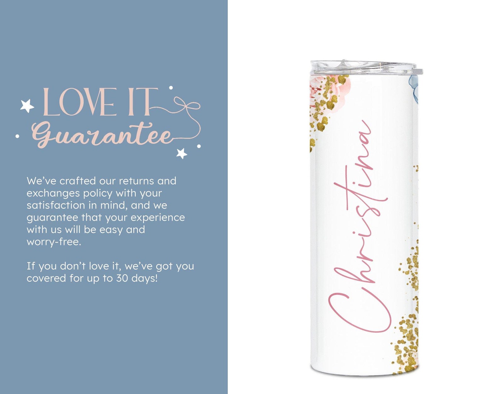 Floral Personalized Name Tumbler, Flowers Tumbler, Floral Tumbler with Straw, Floral 20oz Tumbler, Custom Tumbler with Lid, (TM-38FLOWER)