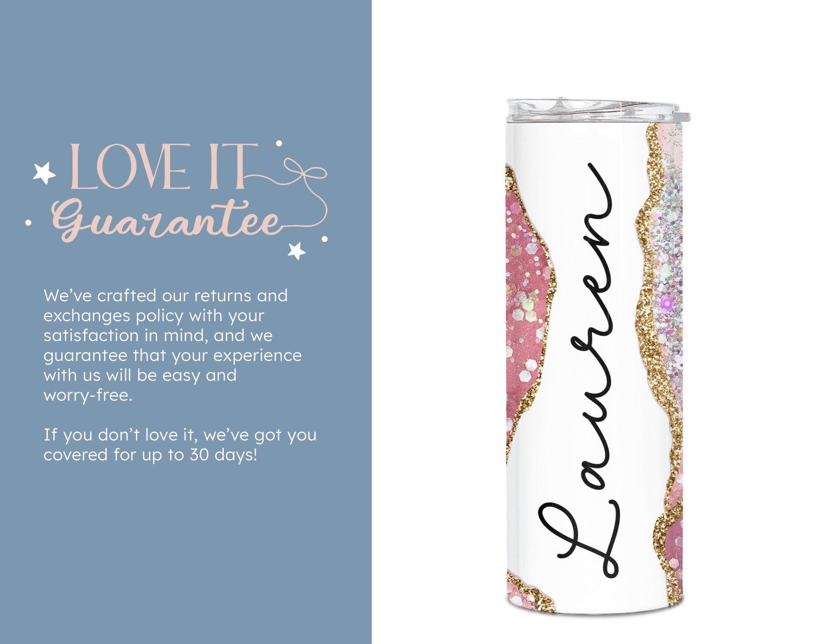 Pink Marble Custom Tumbler, Glitter Tumbler with Straw, Personalized Glitter Tumbler, Marble Travel Mug, Gifts for Her, (TM-25PINK)