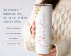Floral Personalized Name Tumbler, Flowers Tumbler, Floral Tumbler with Straw, Floral 20oz Tumbler, Custom Tumbler with Lid, (TM-38FLOWER)