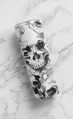 Custom Floral Skulls Tumbler, Skeleton Skull Travel Mug, Skull lover,  Halloween Cup With Lid And Straw, Personalized Skull Gifts For Women