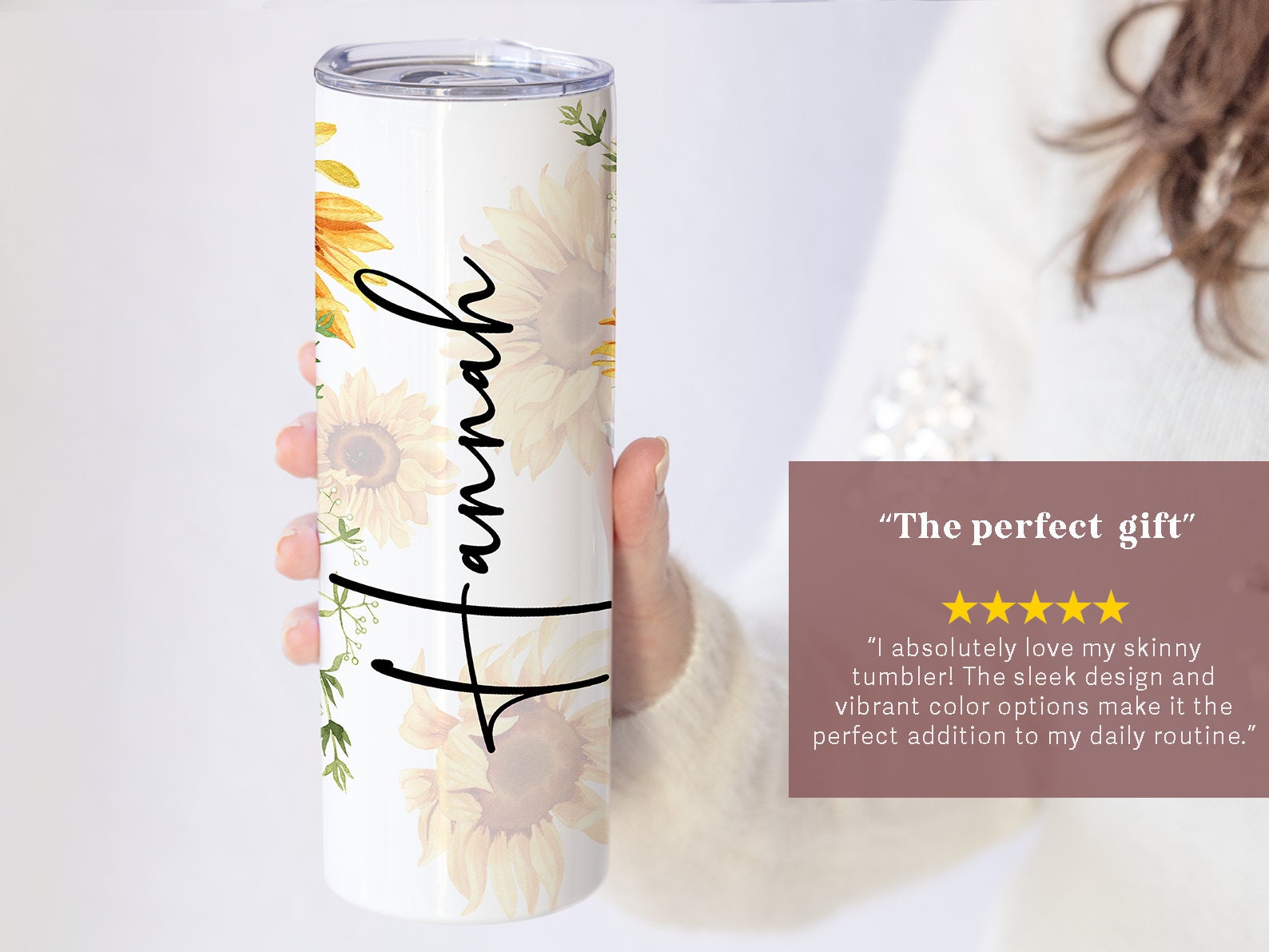 Personalized Sunflower Tumbler, Sunflower Gifts For Women, Sunflower Lover Gifts, Sunflower Cup, Sunflower Tumbler With Lid And Straw