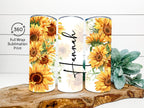 Personalized Sunflower Tumbler, Sunflower Gifts For Women, Sunflower Lover Gifts, Sunflower Cup, Sunflower Tumbler With Lid And Straw