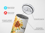 Personalized Sunflower Tumbler, Sunflower Gifts For Women, Sunflower Lover Gifts, Sunflower Cup, Sunflower Tumbler With Lid And Straw