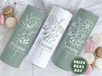 Personalized Birth Flower Tumbler, Custom Birth Flower Tumbler with Straw Bridesmaid Proposal Gifts Mother's Day Gifts Matching Tumblers Mug