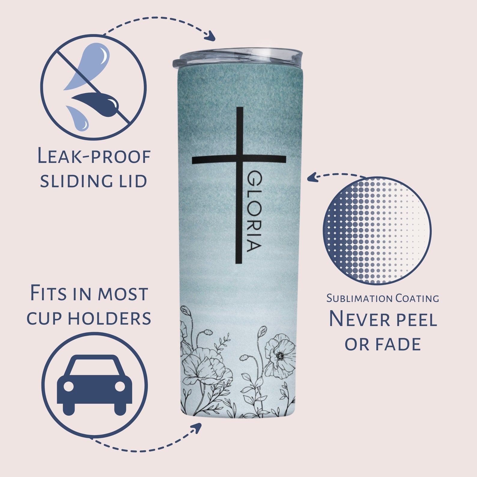 Personalized Bible Verse Tumbler, Custom Christian Tumbler With Name, Bible Affirmation Travel Cup, Religious Gift For Monther's Day