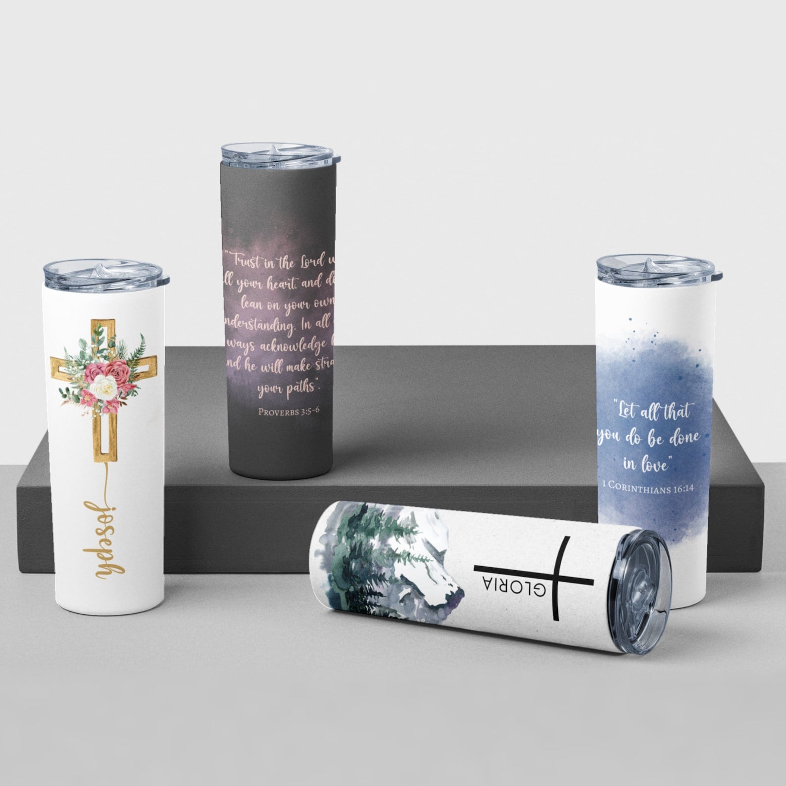 Personalized Bible Verse Tumbler, Custom Christian Tumbler With Name, Bible Affirmation Travel Cup, Religious Gift For Monther's Day